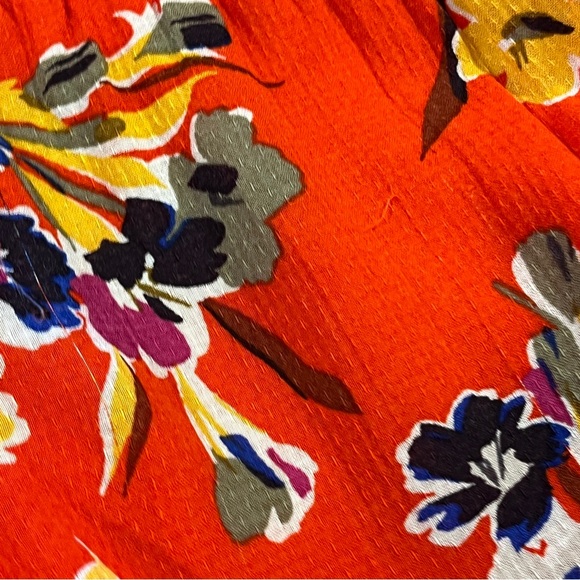 Anthropology Sleeveless Floral Red midi Dress size 8 - Picture 5 of 13